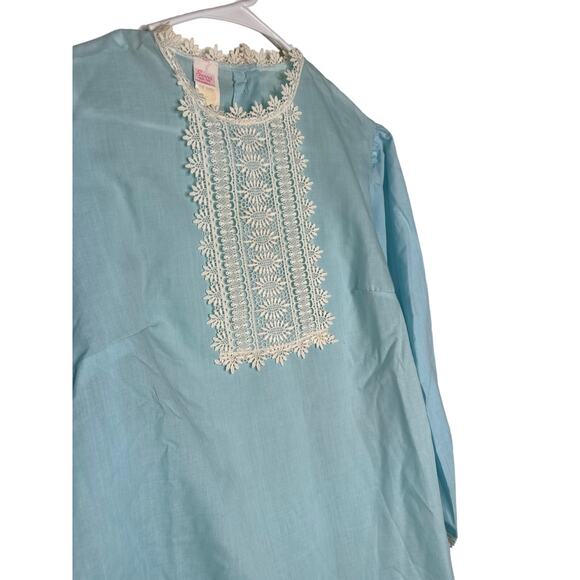 Sears Vintage 1960s Blue Lace Pajama Set size 40 (XL) NWOT - Never Worn! - Picture 2 of 4